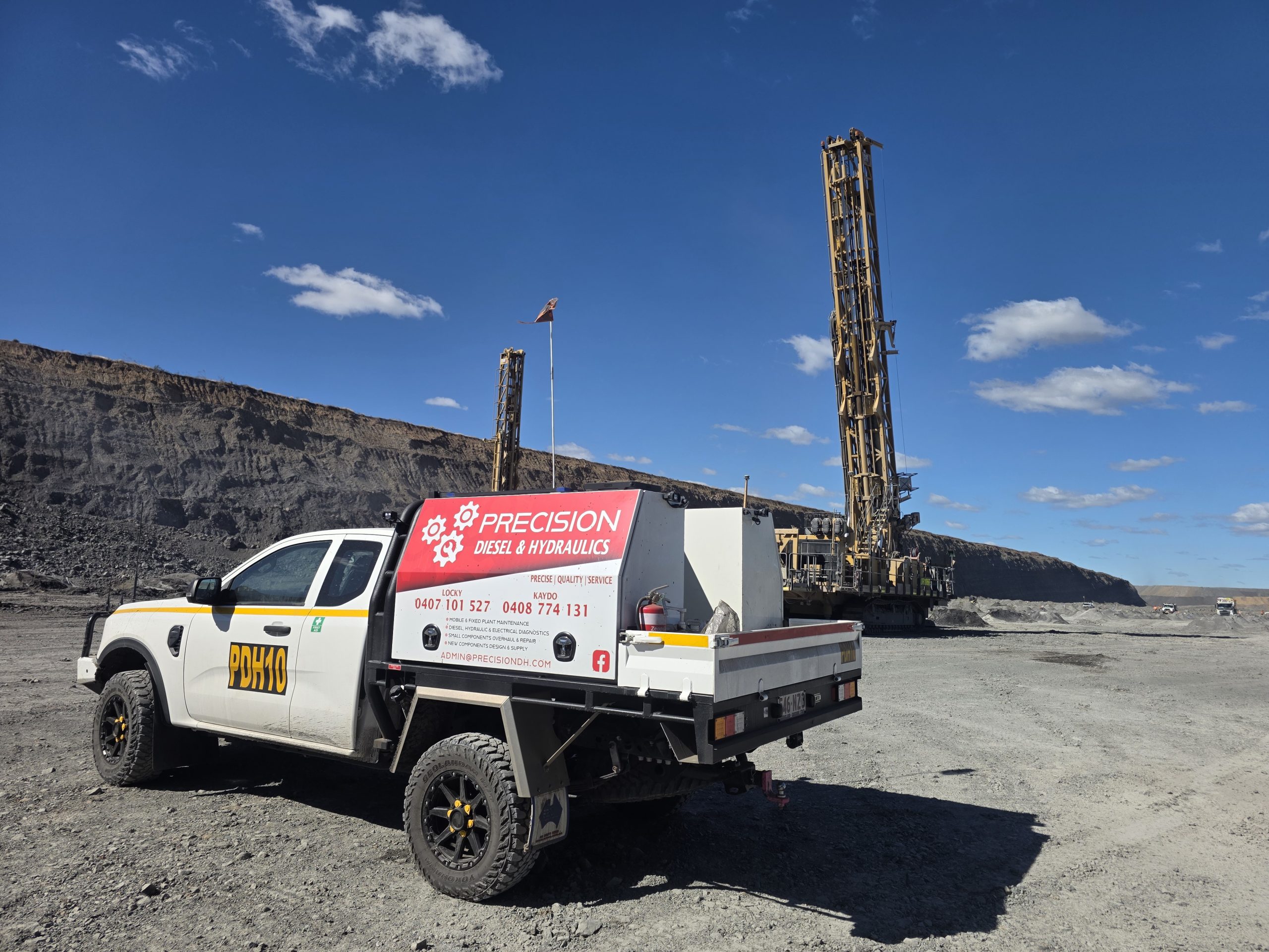 Precision Diesel and Hydraulics team supporting Central Queensland Precision Diesel & Hydraulics field and workshop support